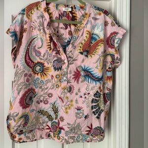 Dylan Women's Pink Multicolor Paisley Blouse